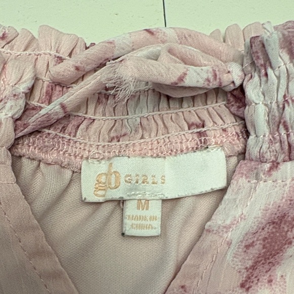 GB girls Pink Floral Ruffle-Hem Long Sleeve Dress - Picture 2 of 5